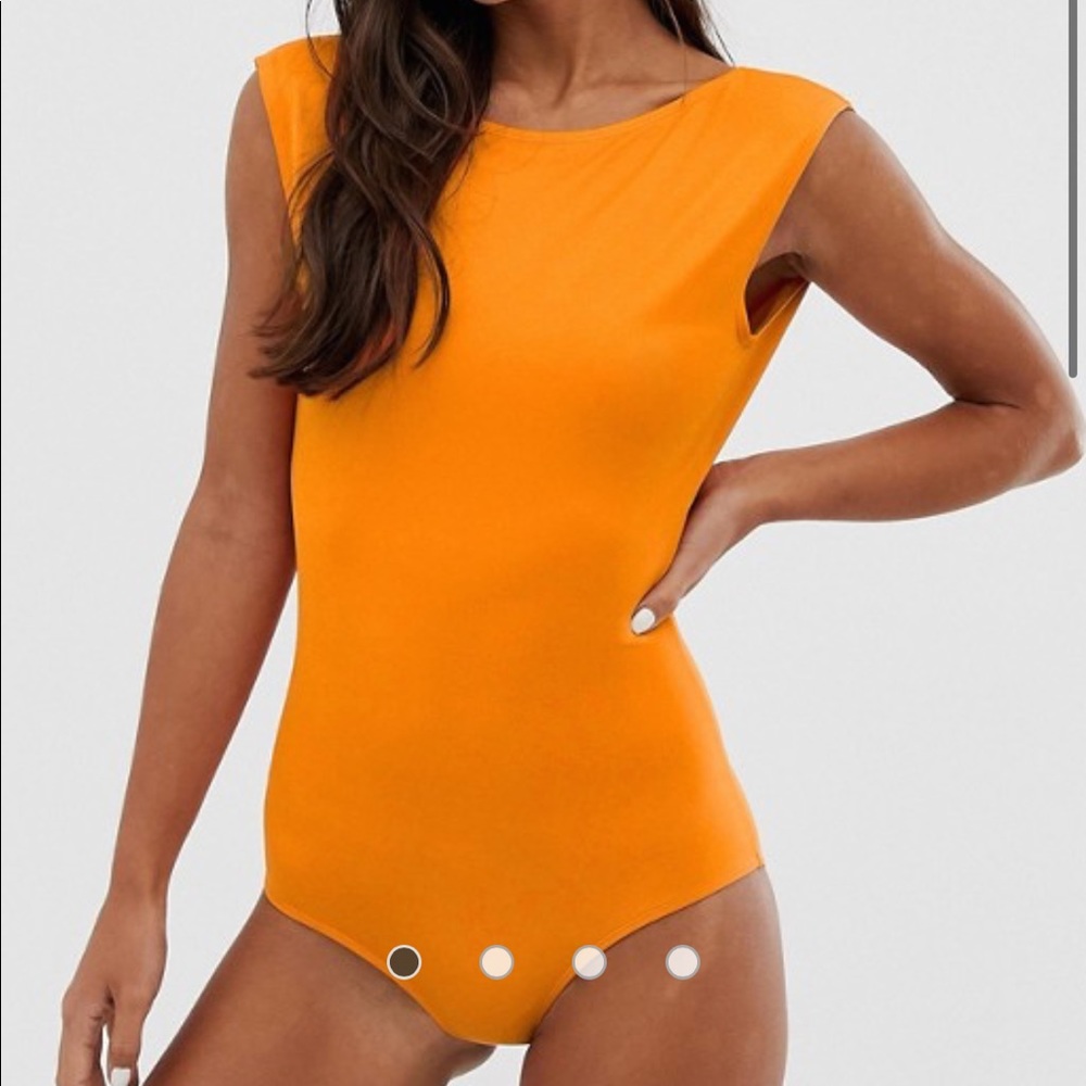 Monki ASOS orange one pice swim suit